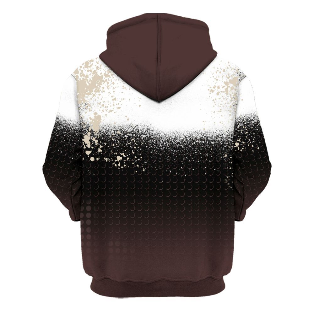 Hoodie To Match Burgundy Crush 3s - Halftone Time Is Money All Over Print