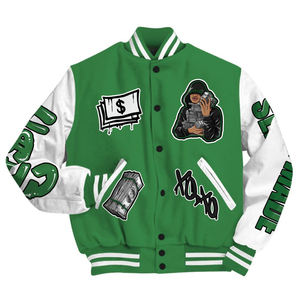 Varsity Jacket To Match Lucky Green 1s - Selfmade Unique All Over Print