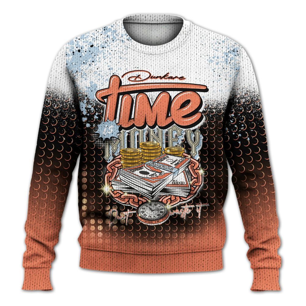 Knitted Sweater To Match DJ Khaled Crimson Bliss 5s - Halftone Time Is Money