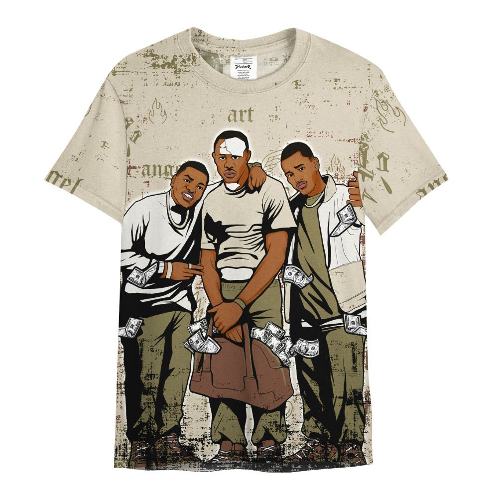 Shirt To Match Sail Neutral Olive 6s - Paid In Full Money All Over Print
