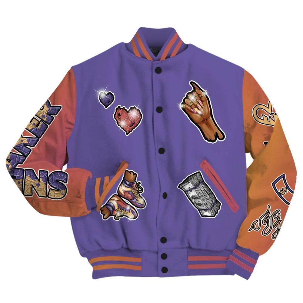 Varsity Jacket To Match Book Sunset 1s - Sneakerz Girlz All Over Print