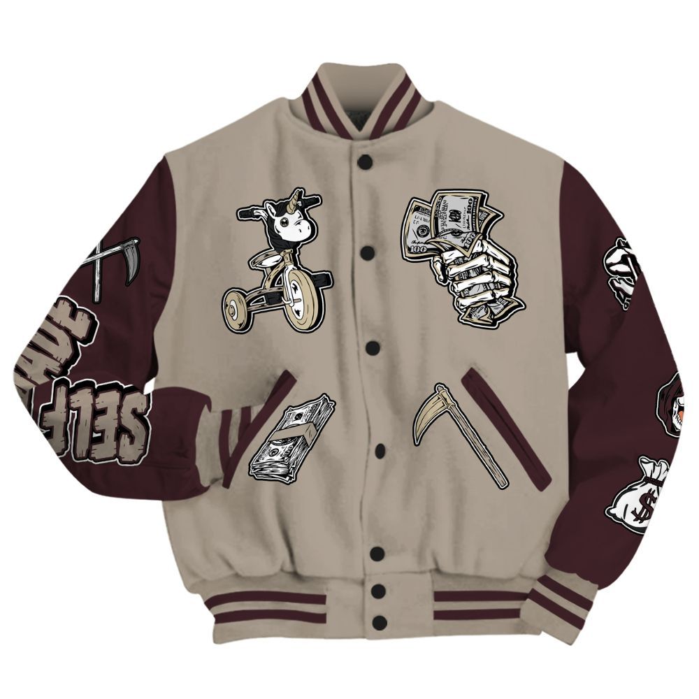 Varsity Jacket To Match AMM Retro Phantom 4s - Self Make Skeleton All Over Print