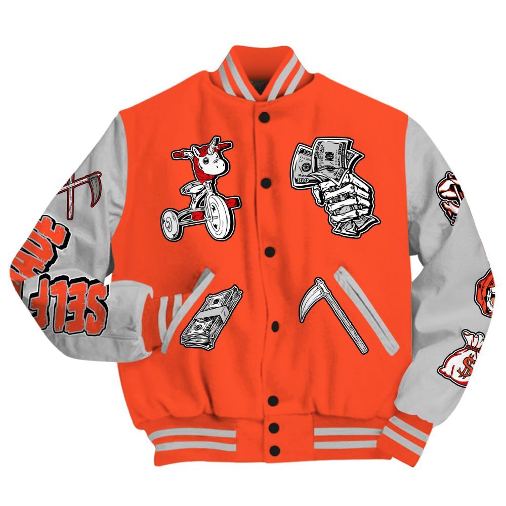 Varsity Jacket To Match Air Max 1 86 Cosmic Clay - Self Make Skeleton All Over Print