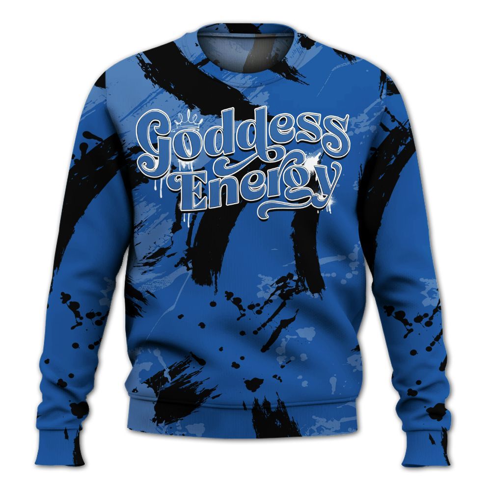 Sweatshirt To Match Low Space Royal 11s - Goddess Energy Retro All Over Print