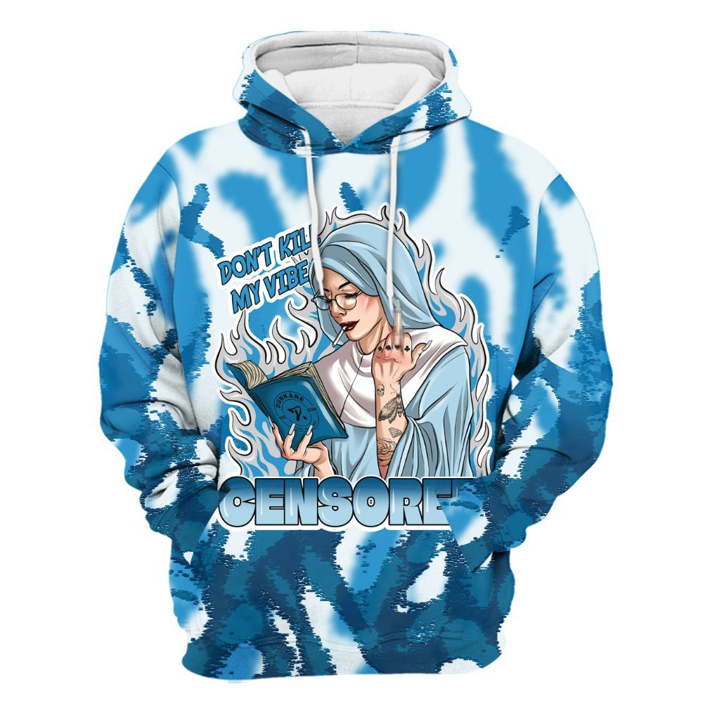 Hoodie To Match Powder Blue 9s - Censoredz Burn All Over Print