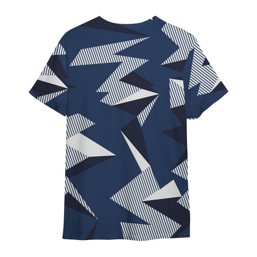 Shirt To Match Low 85 Metallic Blue 1s - Geometric Camouflage Pattern All Over Print