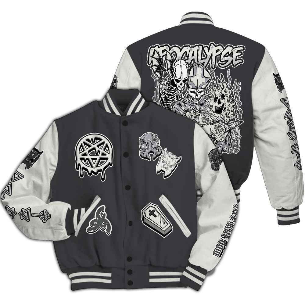 Varsity Jacket To Match Fear 4s - Apocalypse Skeleton All Over Print
