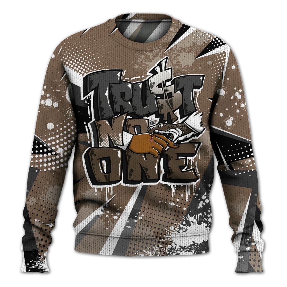 Knitted Sweater To Match Dark Mocha Jack - Poly Trust No One Dripping