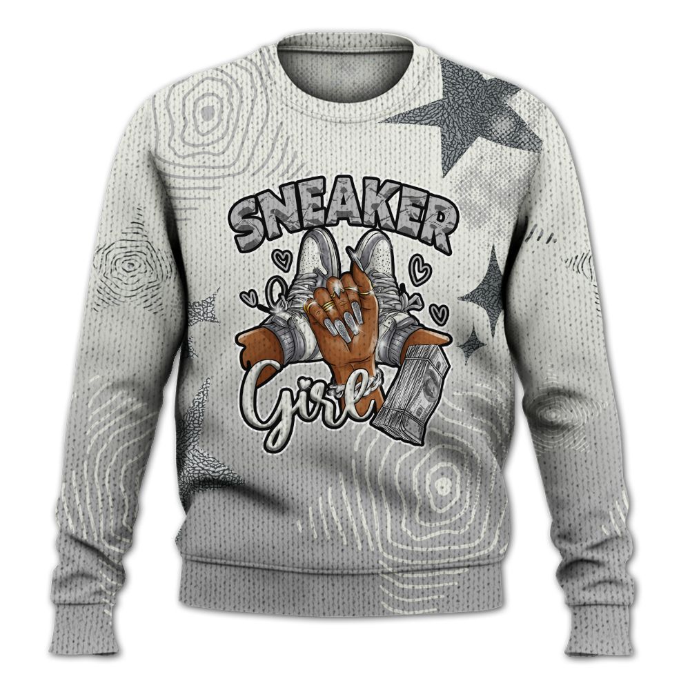 Sweater To Match Cement Grey Silver 3s - Sneakerz Girlz Unique Starz Graphic