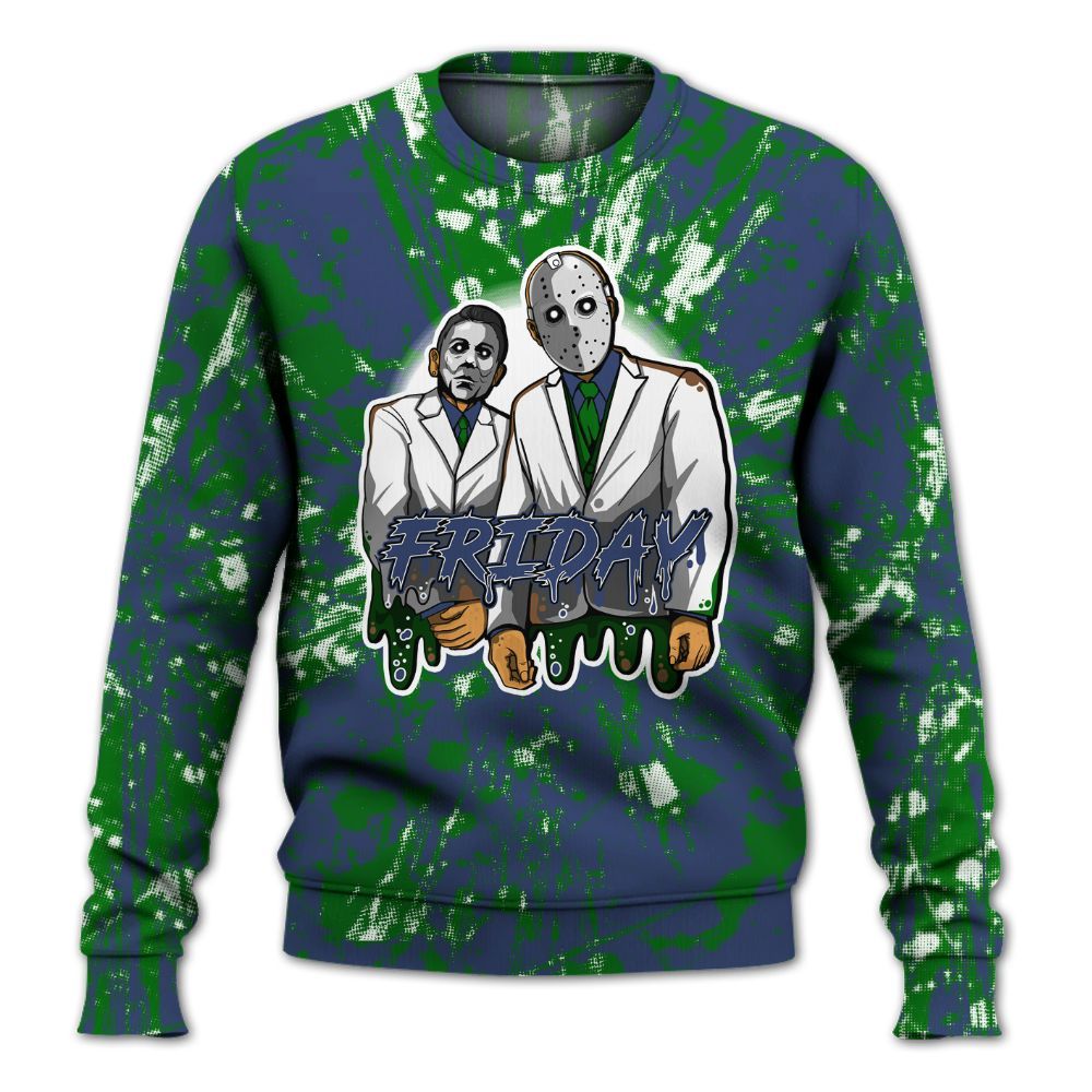 Sweatshirt To Match Midnight Navy 13s - Friday Halloween Graphic Luxury All Over Print