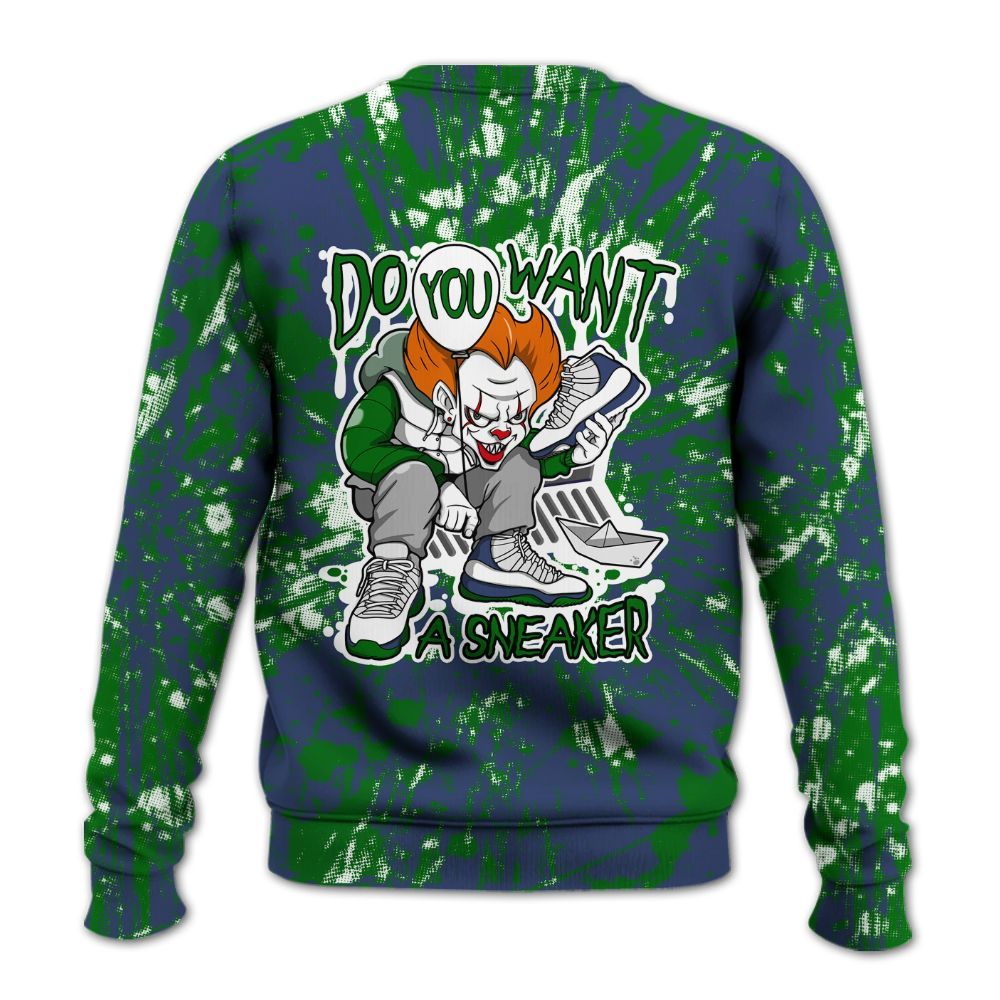 Sweatshirt To Match Midnight Navy 13s - Clown Scary Sneakers Graphic Halloween All Over Print