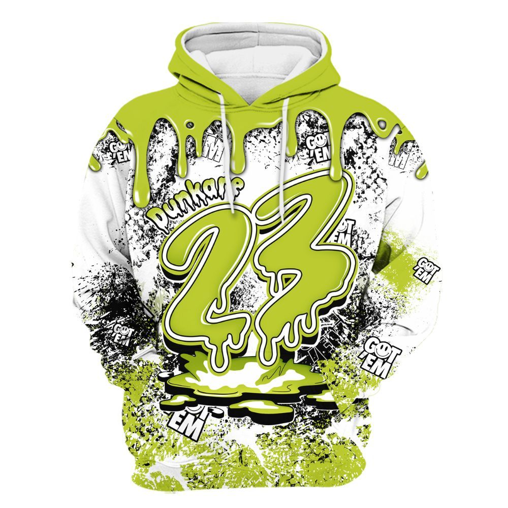 Hoodie To Match Bright Cactus 13s - Dripping 23 Drip All Over Print