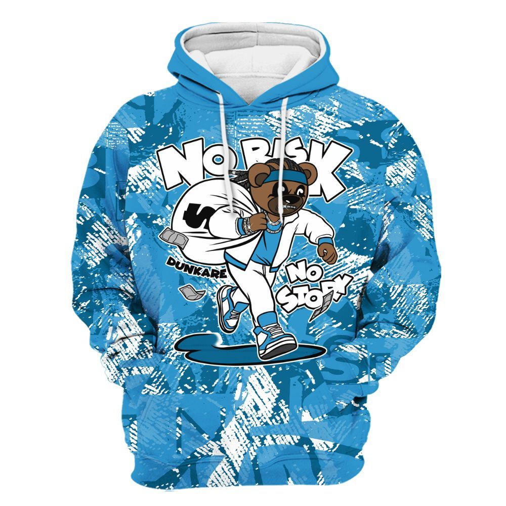 Hoodie To Match Powder Blue 9s - Certain Bear Abstract Graffiti All Over Print