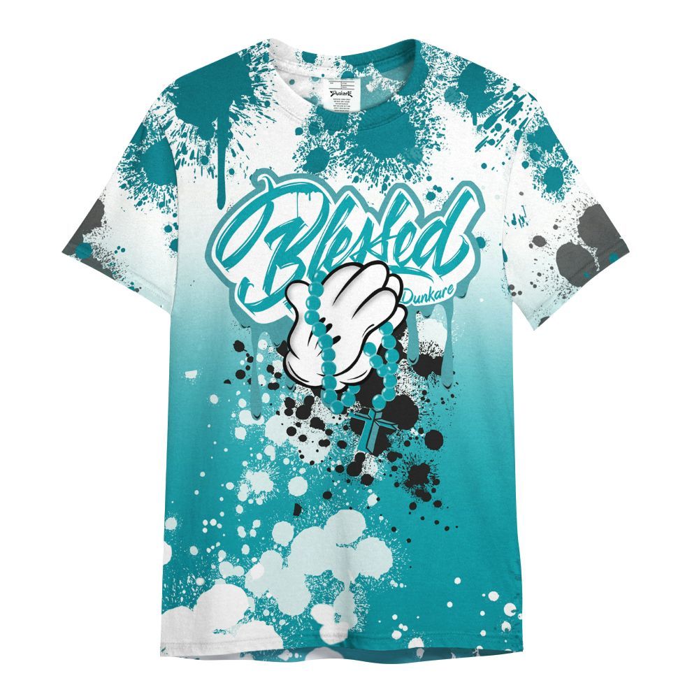 Shirt To Match Air Griffey Max Aquamarine 1s - God Blessed Ink Drip All Over Print