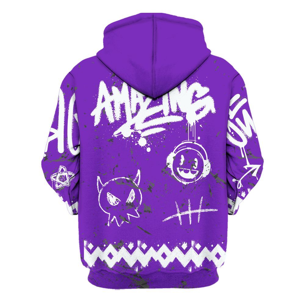 Hoodie To Match Retro Dark Iris 3s - Friday Sneaker Crayon All Over Print