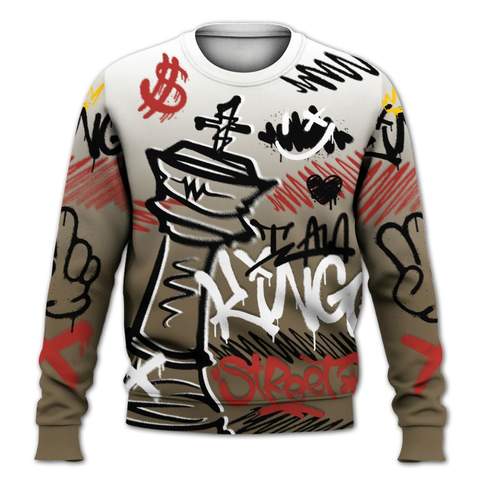 Sweatshirt To Match Olive 9s - Street King Chess Streetwear All Over Print