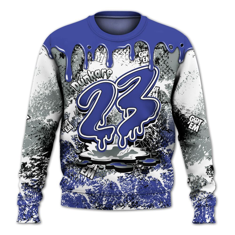 Sweatshirt To Match Shox TL Royal - Dripping 23 Drip All Over Print