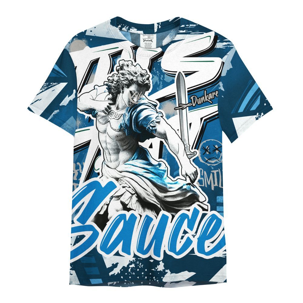 Shirt To Match Industrial Blue 4s - This That Sauce Retro Military Blue 4s Outfit All Over Print