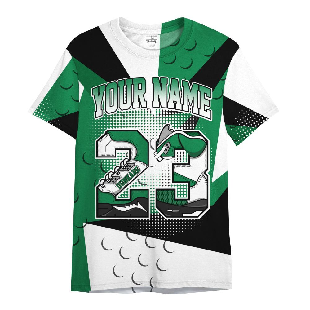 Shirt To Match Pine Green 13s - Poly Custom Name Number 23 5s All Over Print