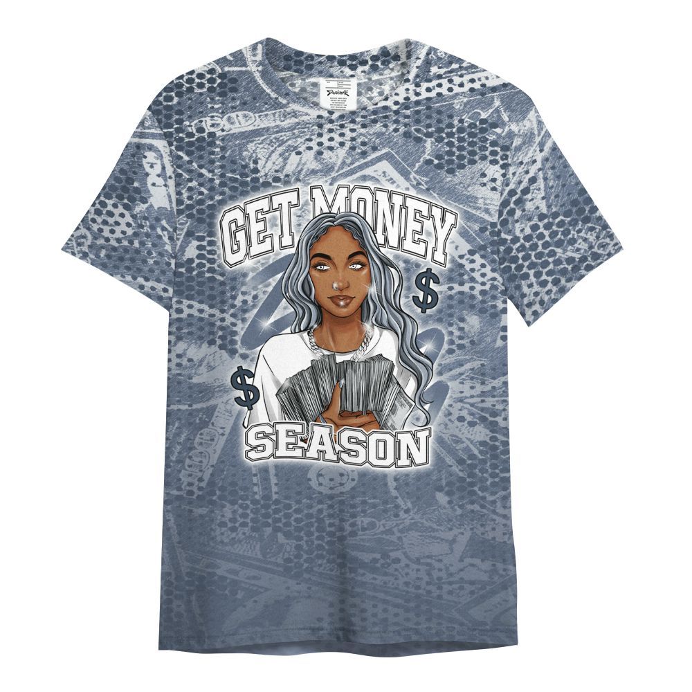 Shirt To Match Low Diffused Blue 11s - Get Moneys Season Banknote All Over Print