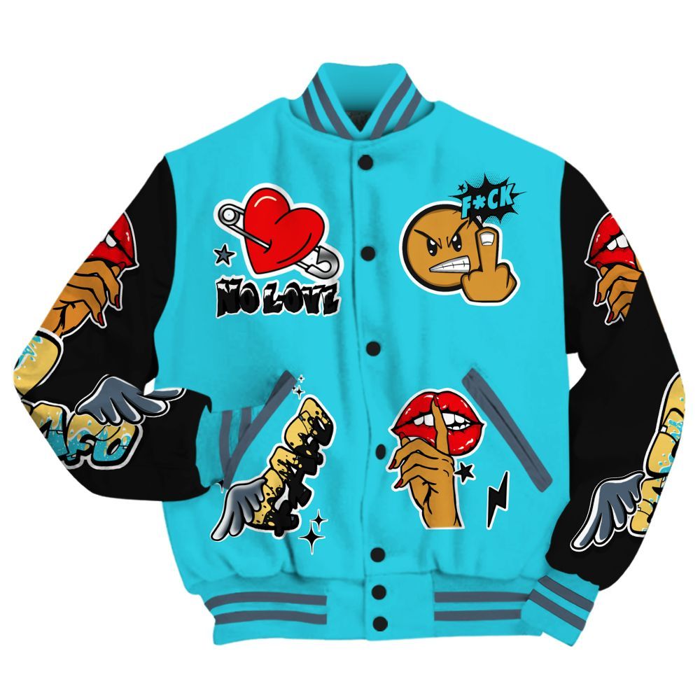 Varsity Jacket To Match Retro Gamma Blue 11s - FK Around Find Out All Over Print