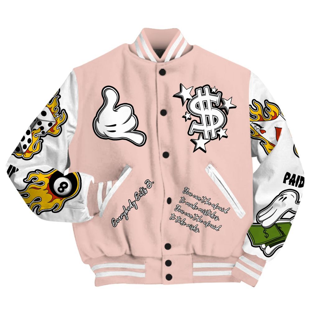 Varsity Jacket To Match Low Legend Pink 11s - Everybody Paid In Full Graphic All Over Print