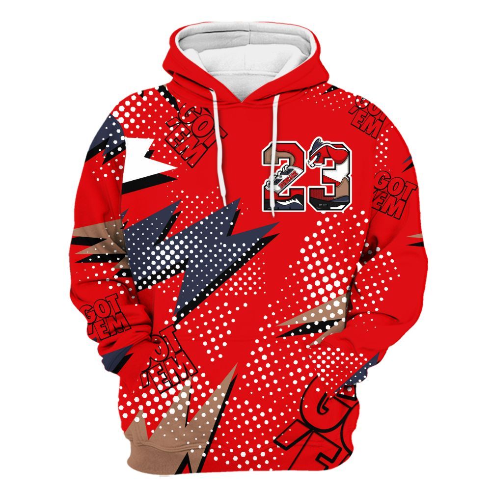 Hoodie To Match Low OG Howard Bison 1s - Custom Name Number 23 5s All Over Print