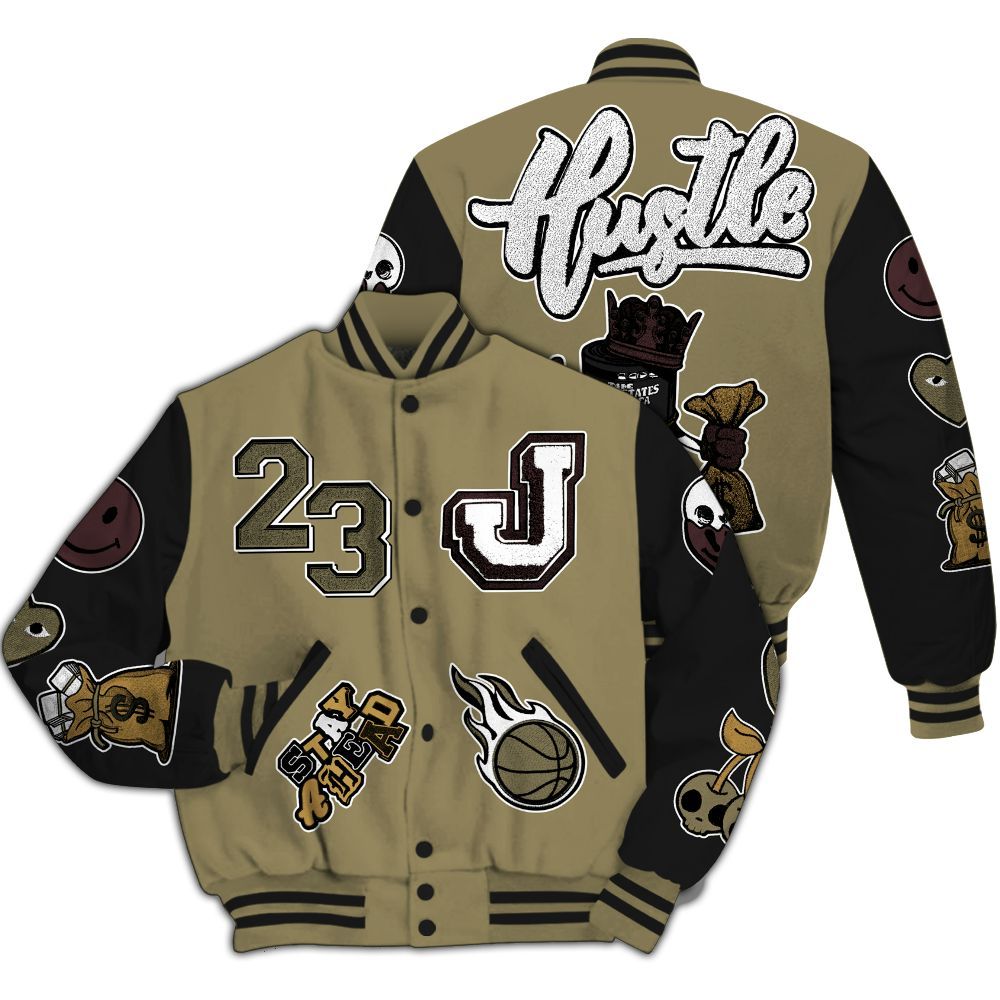 Varsity Jacket To Match Black Olive 7s - Hustles Money Number 23 All Over Print