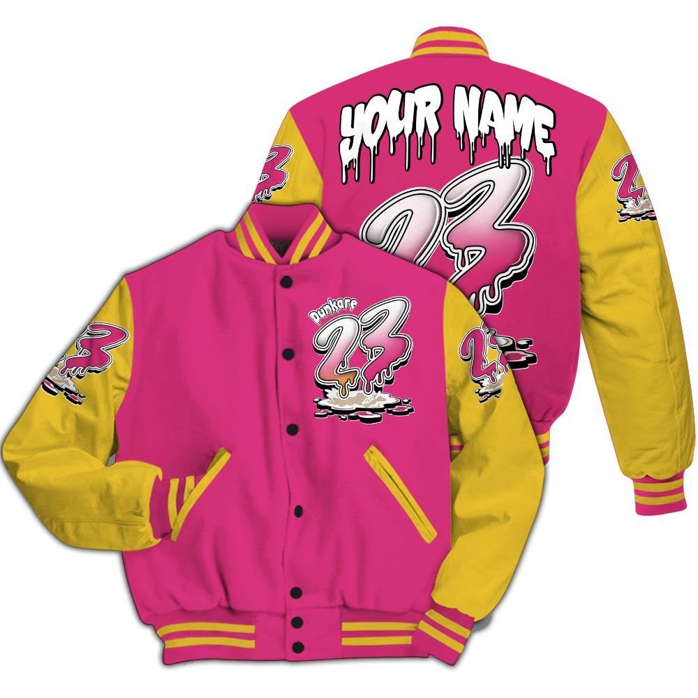 Varsity Jacket To Match Comic 4s - Custom Name 23 Drip All Over Print