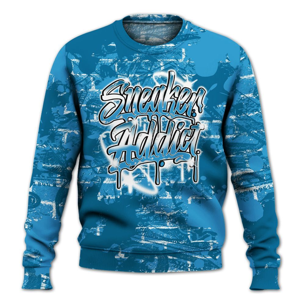 Sweatshirt To Match Powder Blue 9s - Addiction Sneakers Graphic Street Art All Over Print