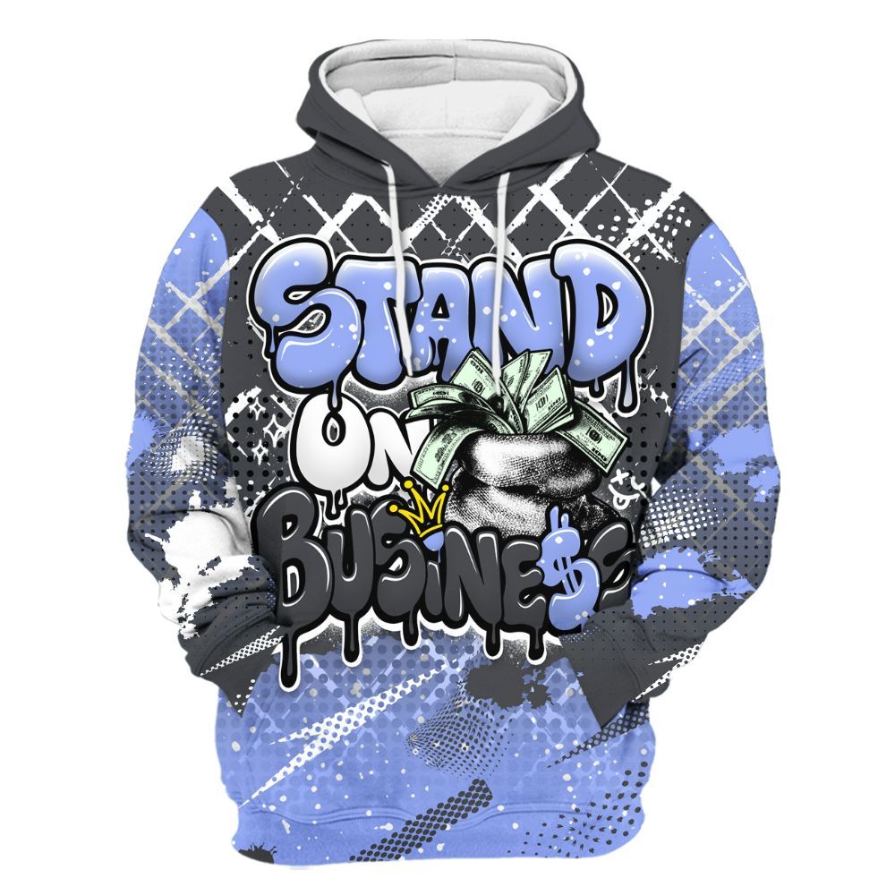 Hoodie To Match Retro Awake Racer Blue - Halftone Stand Business Dripping All Over Print
