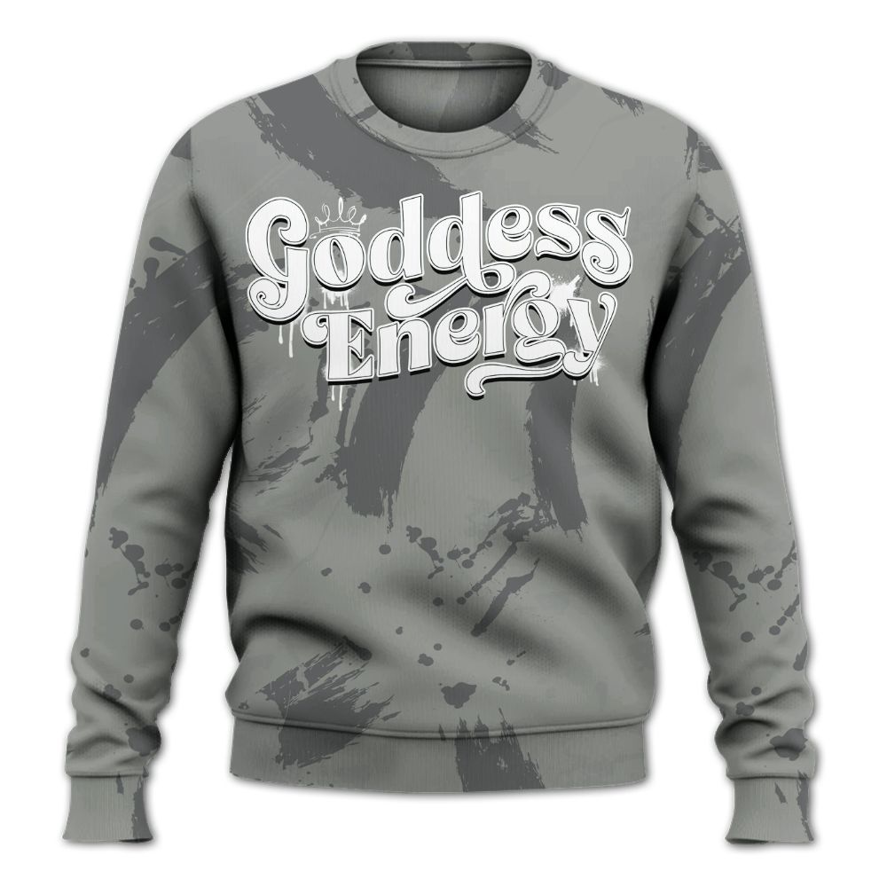 Sweatshirt To Match Paris Cement Grey 4s - Goddess Energy Retro All Over Print