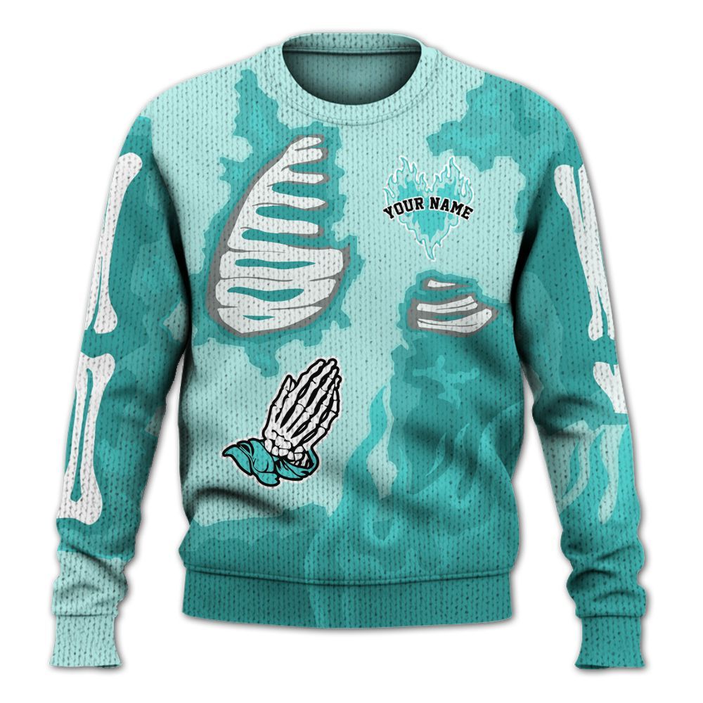 Sweater To Match Low OG Washed Teal 1s - Dislike Us Graphic Burning Custom Name Graphic