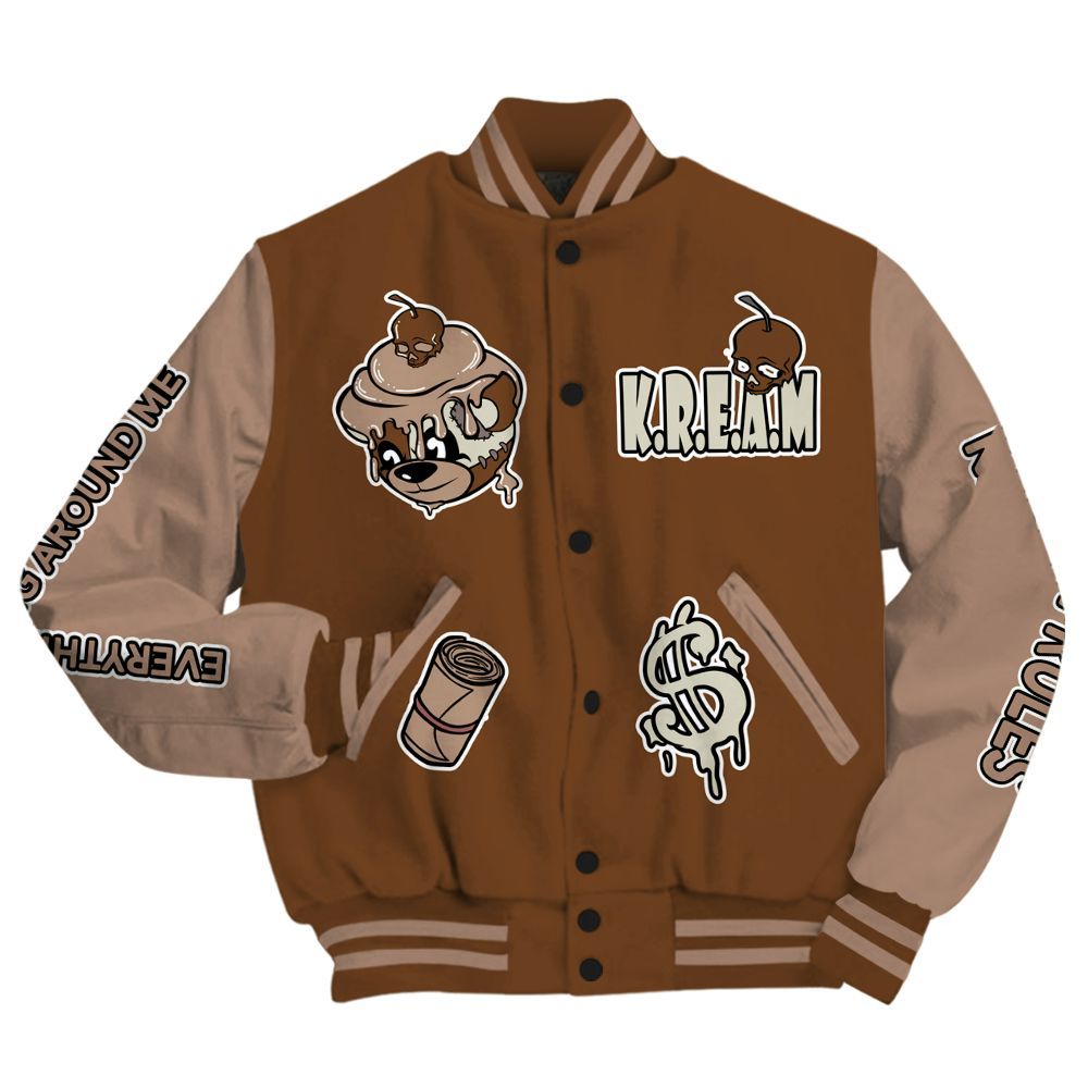 Varsity Jacket To Match Archaeo Brown 3s - Loot Bear All Over Print