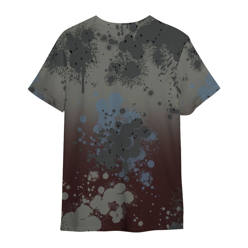 Shirt To Match Burgundy 5s - God Blessed Ink Drip All Over Print