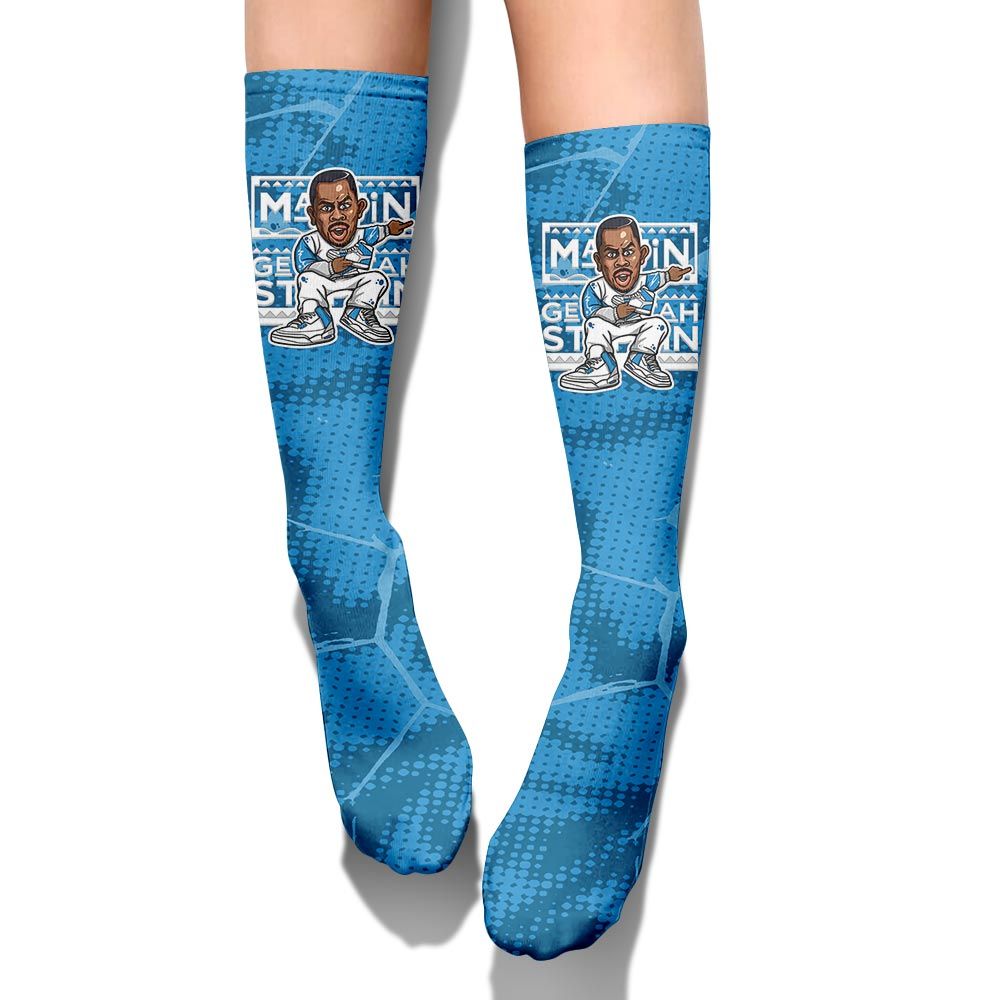 Sock To Match Powder Blue 9s - Get Tag Sneakers Steppin' Graphic