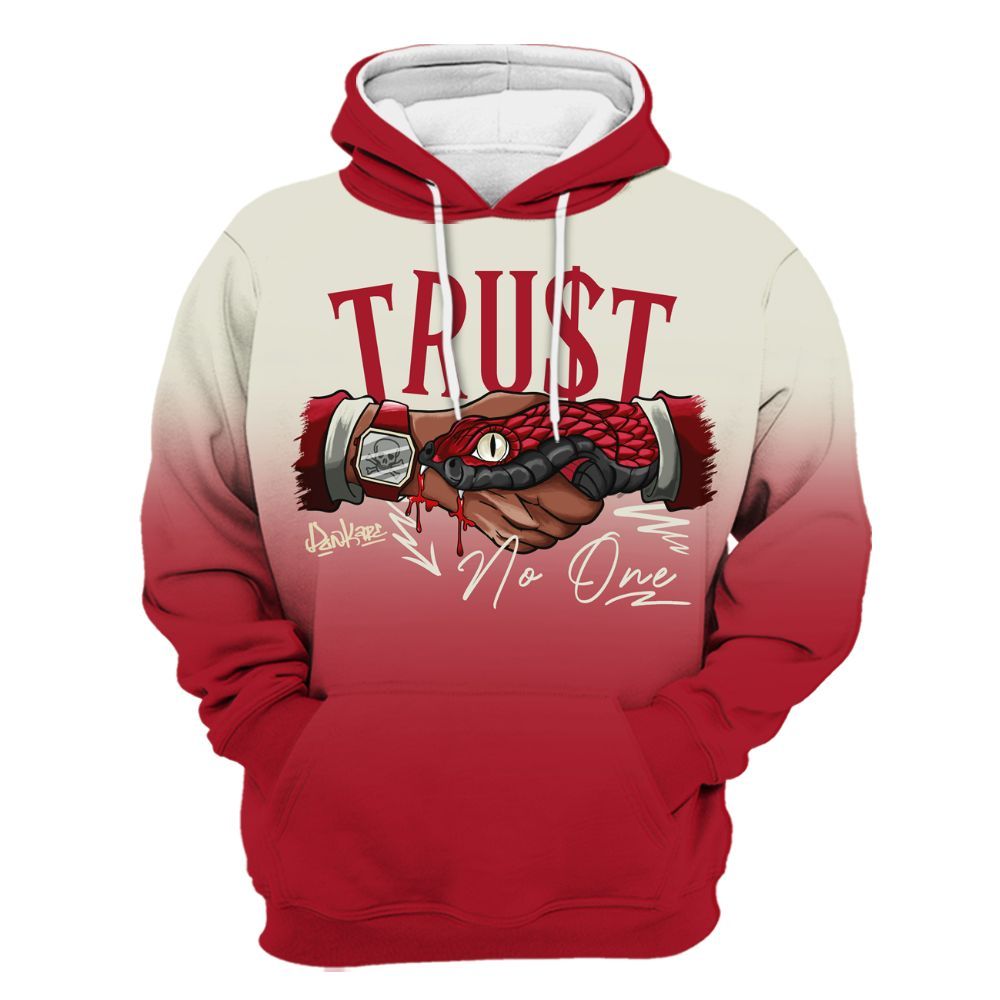 Hoodie To Match 2025 High OG Cinnabar 1s - Snake Trust No One Drip All Over Print