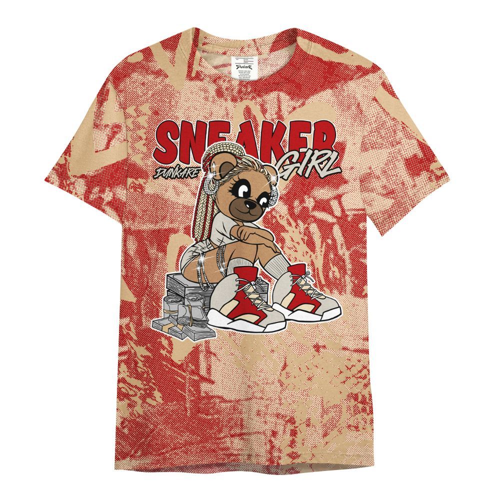 Shirt To Match Dunk Low Strawberry Waffle - Sneaker Girl Bear Heart Grunge All Over Print