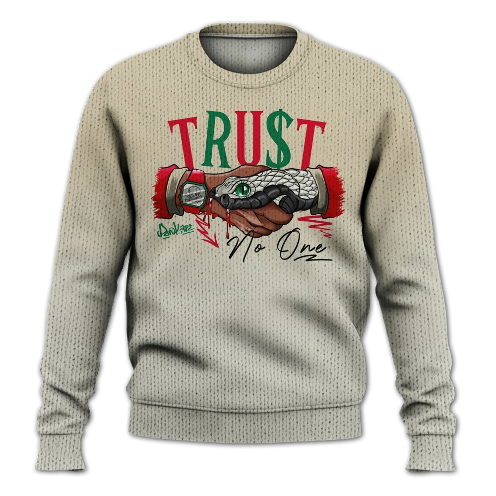 Knitted Sweater To Match El Grito 5s - Snake Trust No One Drip
