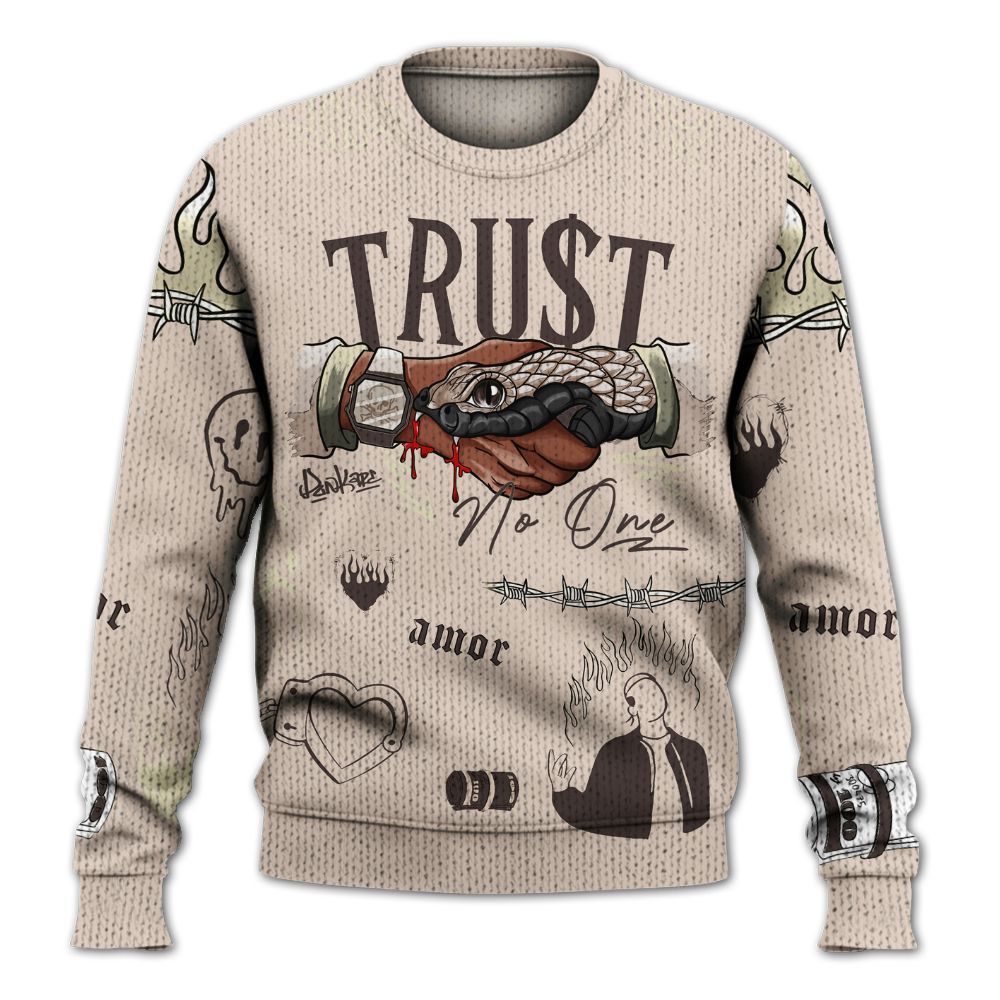 Knitted Sweater To Match A Ma Maniere X Fossil Stone 4s - Snake Trust No One