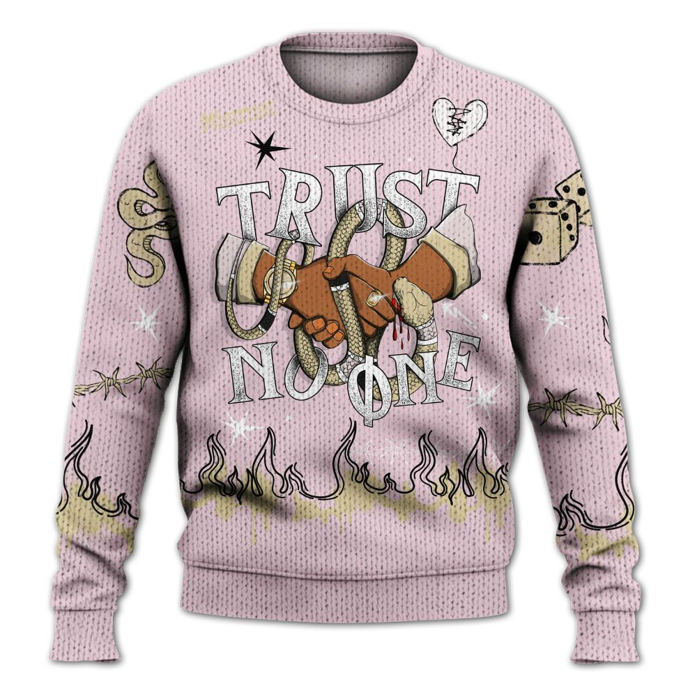 Sweater To Match Denim Iced Carmine 4s - Trust No One Snake-Bite Doodle Crayon Graphic