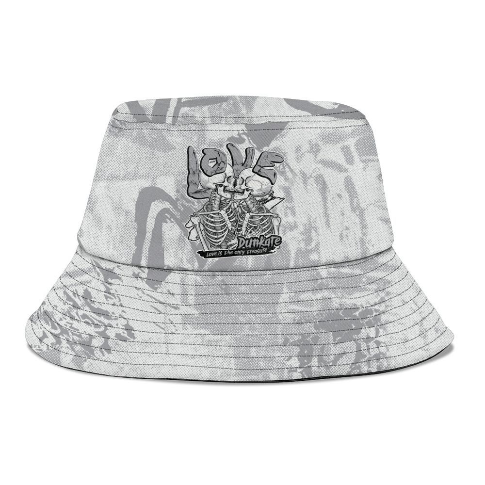 Bucket Hat To Match Low OG Wolf Grey 1s - Skull Love Graphic
