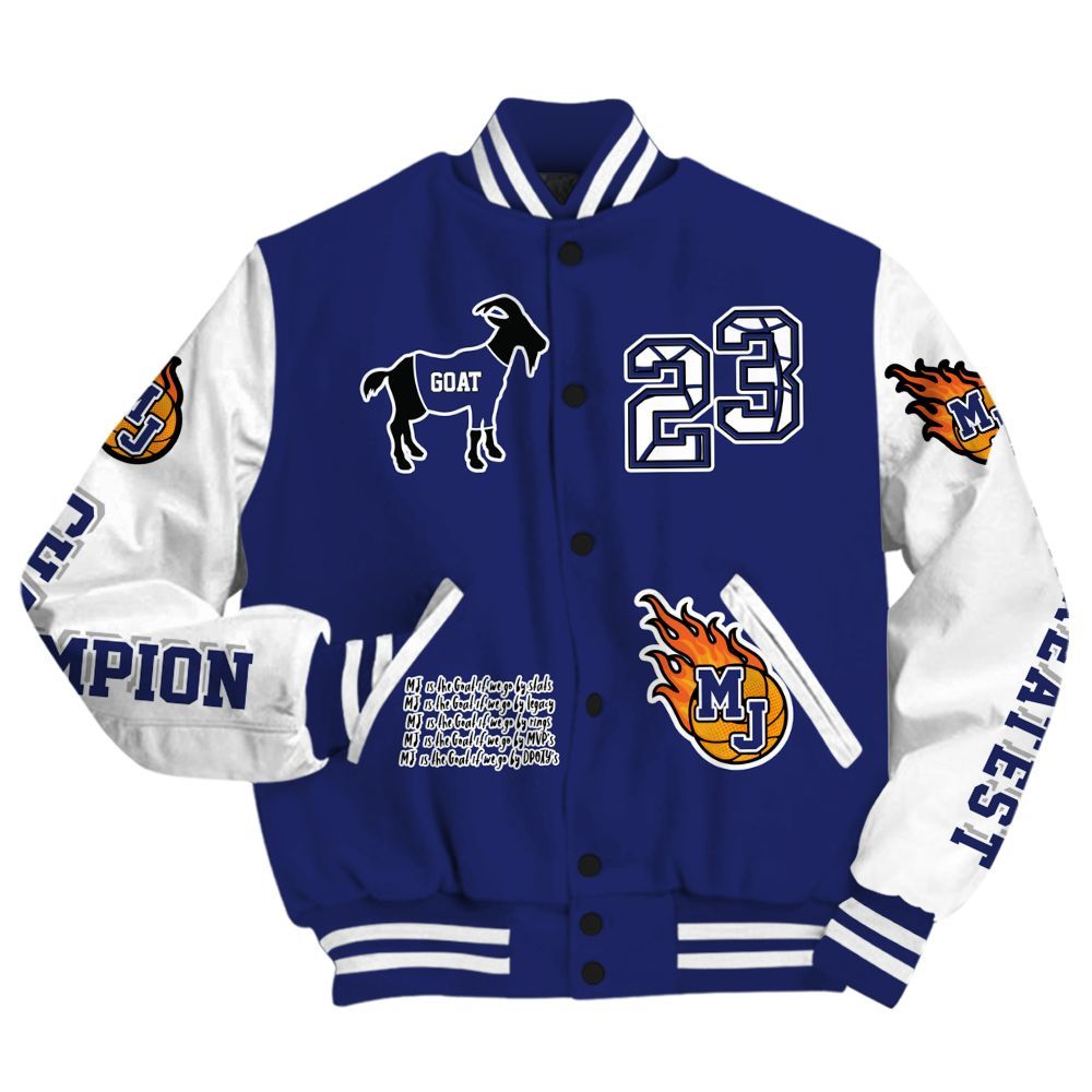 Varsity Jacket To Match Midnight Navy 11s - 23 G.0.A.T Jump Up Basketball All Over Print