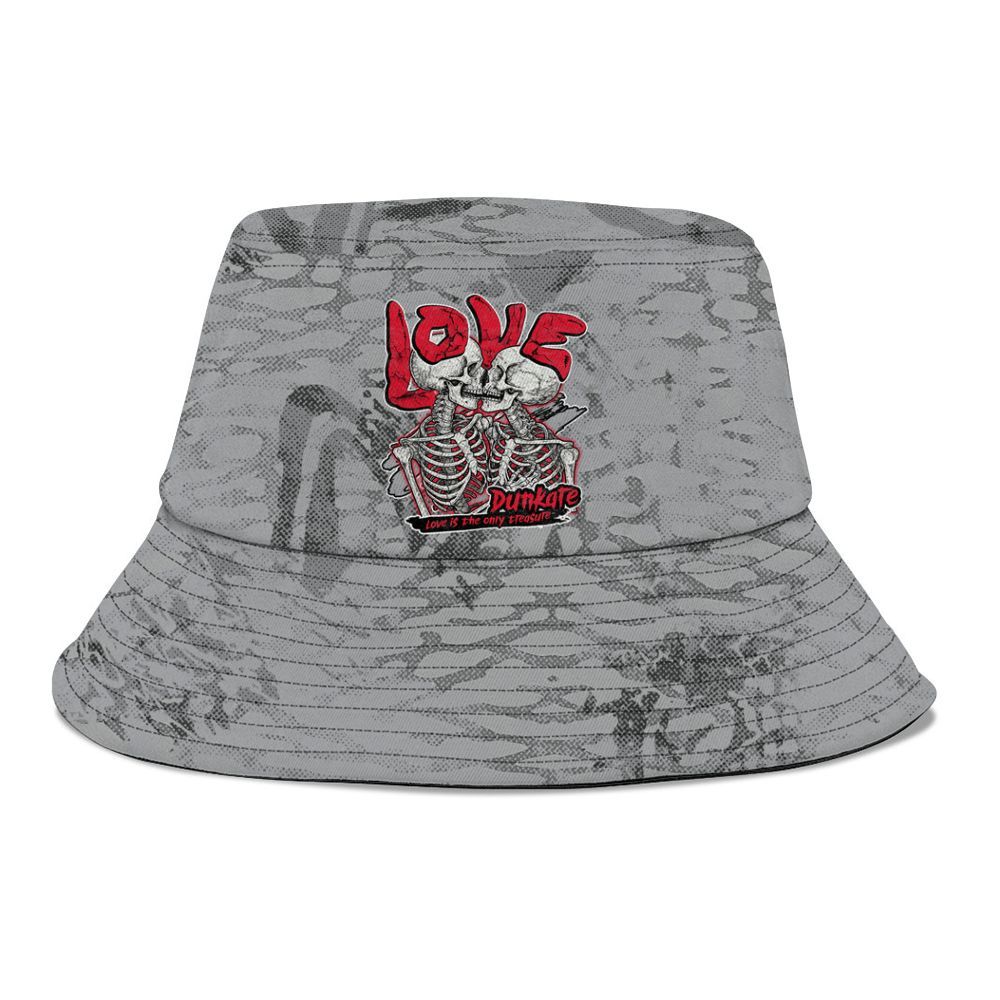 Bucket Hat To Match Black Cement 3s - Skull Love Graphic