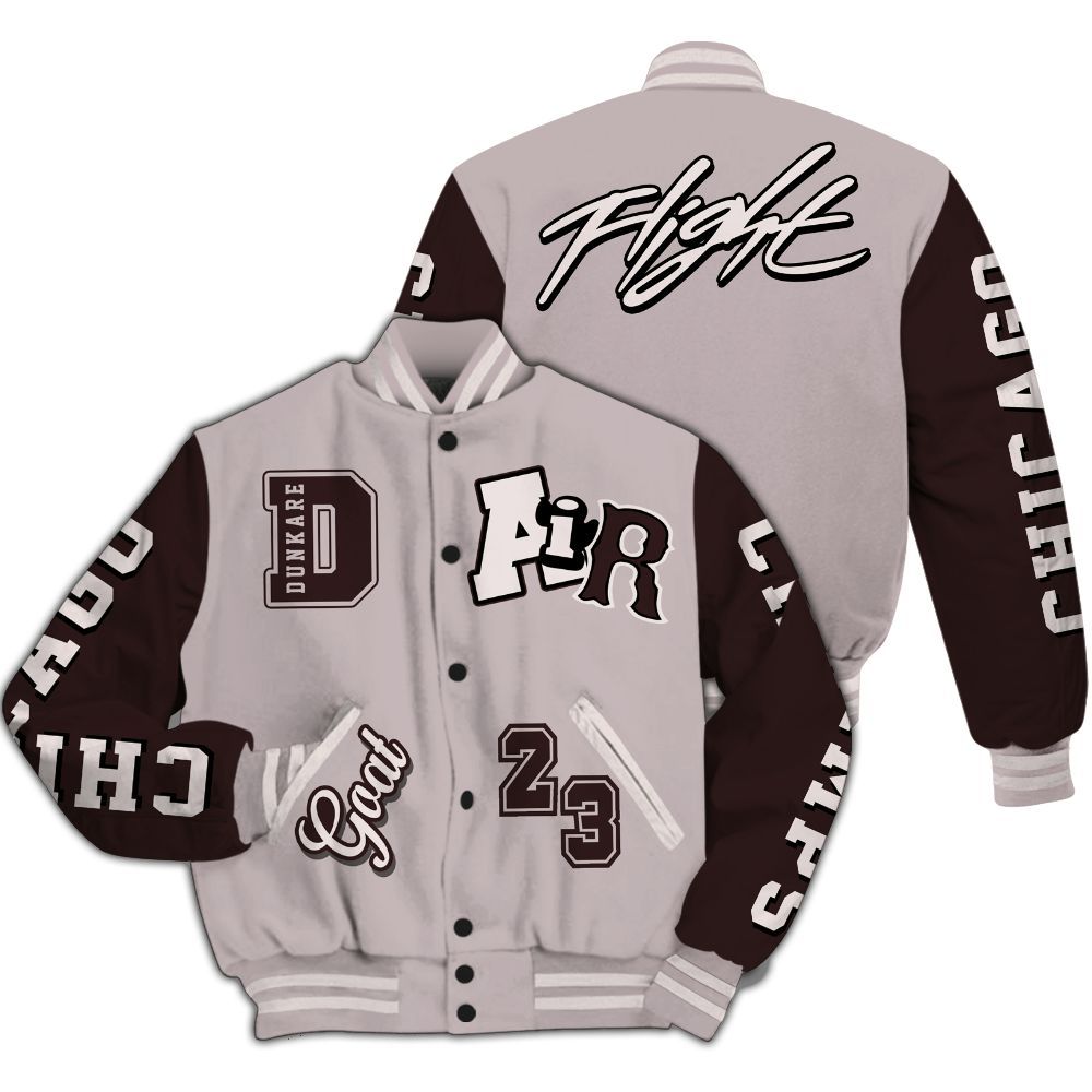 Varsity Jacket To Match AMM Air Smokey Mauve 6s - AIR Number 23 GOAT All Over Print
