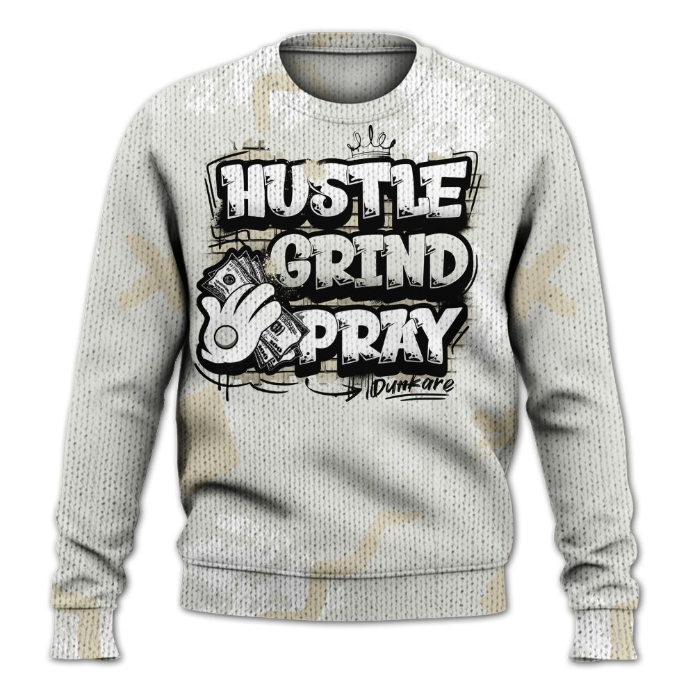 Sweater To Match Grand Finale 11s Shirt, Hustle Grind Pray Graphic Street Style Graphic