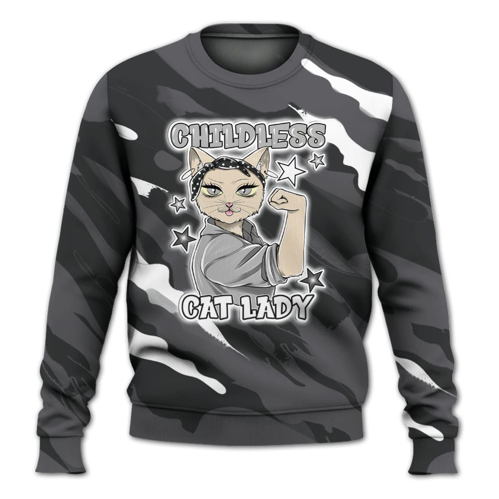 Sweatshirt To Match White Thunder 4s - Childless Kat Lady All Over Print