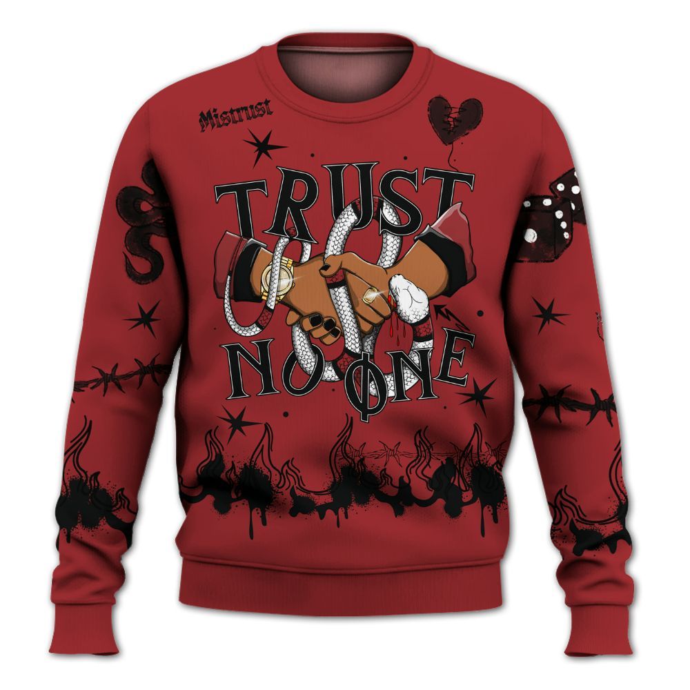 Sweatshirt To Match Alternate Flu Game 12s - Trust No One Snake-Bite Doodle Crayon All Over Print