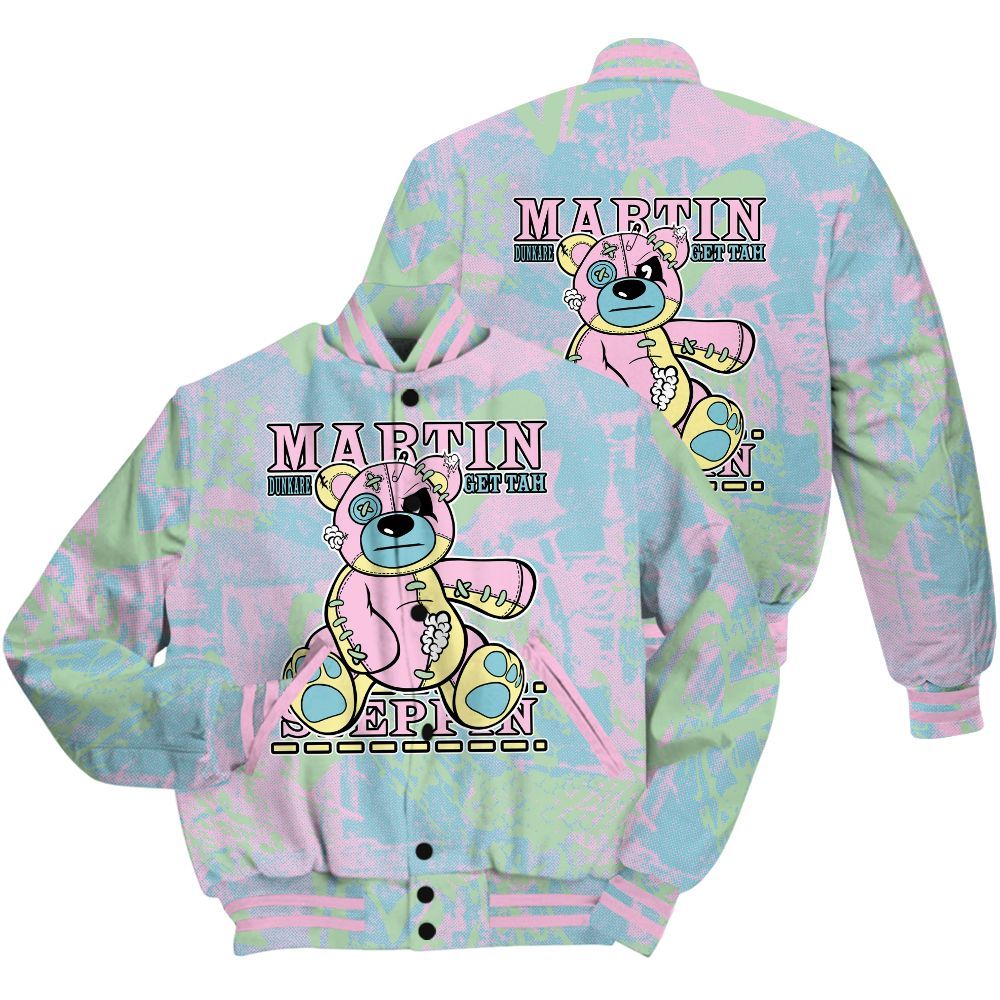 Varsity Jacket To Match SB Dunk Low Visty Shirt - Tah Steppin Bear Heart Grunge All Over Print