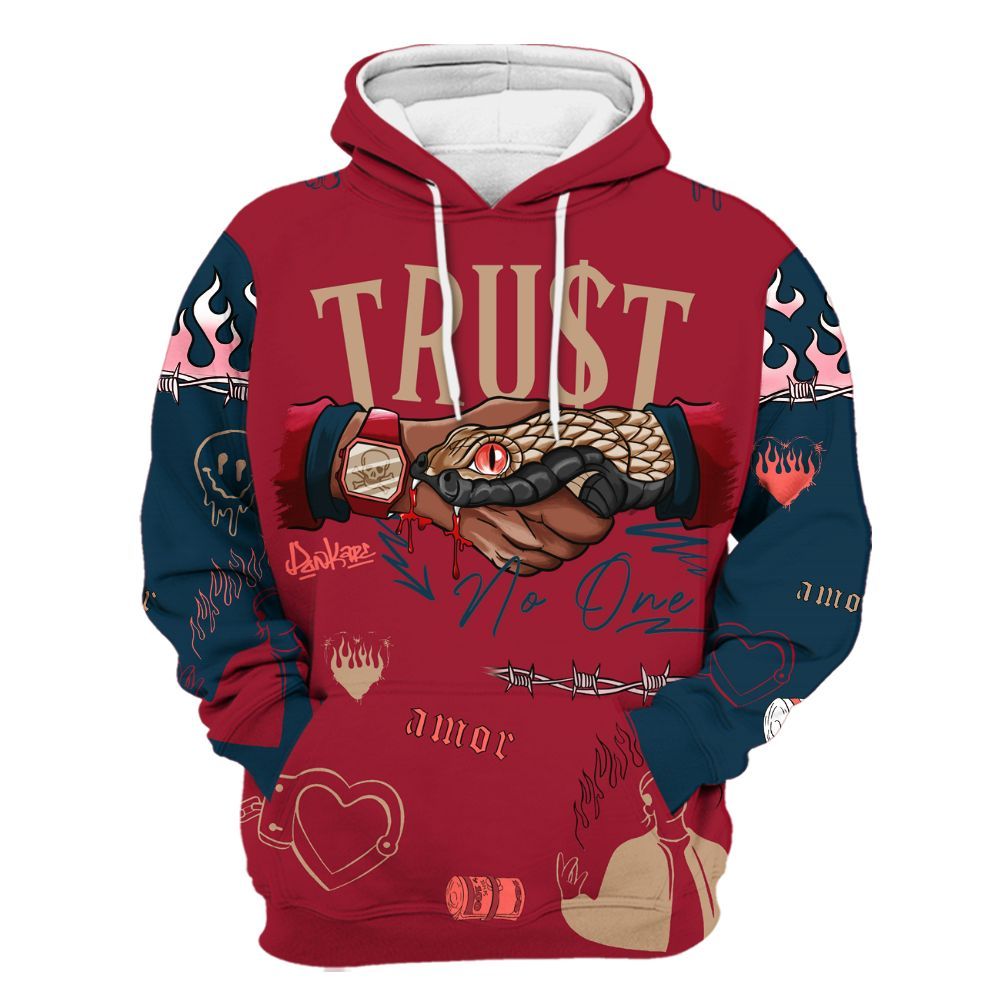 Hoodie To Match Mid Multi Color 2022 1s - Snake Trust No One All Over Print